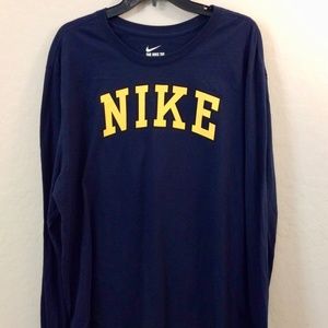 NWT The Nike TEE blue and yellow long sleeve size